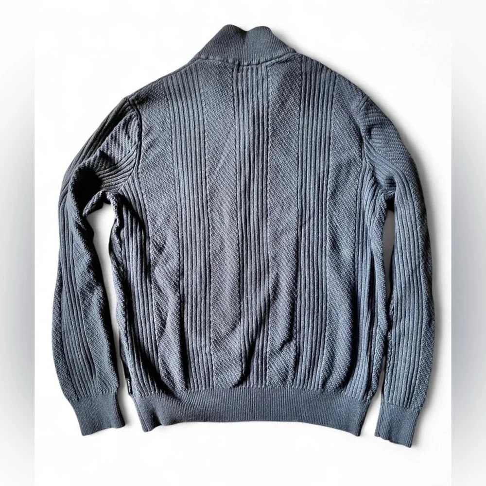 Calvin Klein Men’s 1/4 Zip Sweater Charcoal Black – Size Medium Business Casual